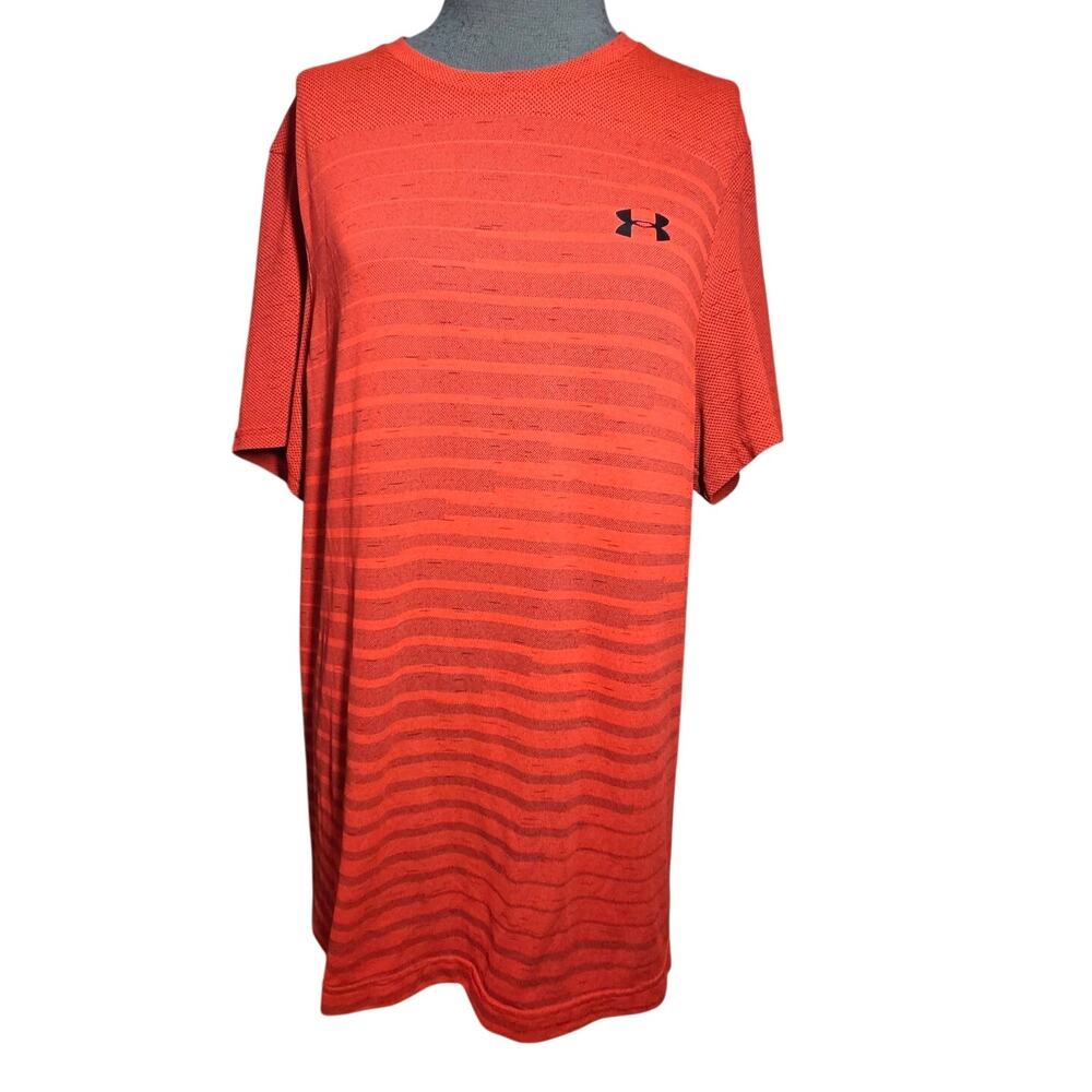 Under Armour Orange Short Sleeve Fitted Tee Size Large